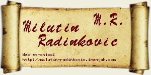 Milutin Radinković vizit kartica